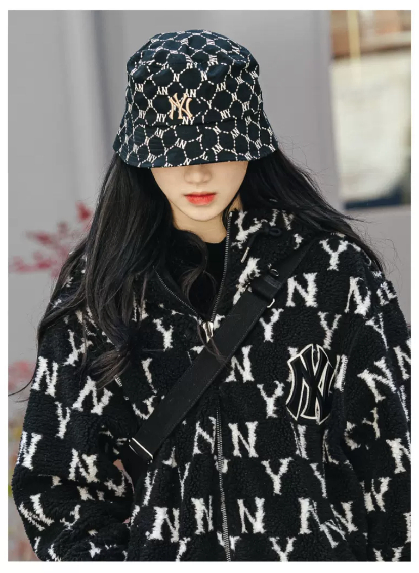 MLB    老花水印线渔夫帽 黑色NY标发货时效3-7天【种草号团购】