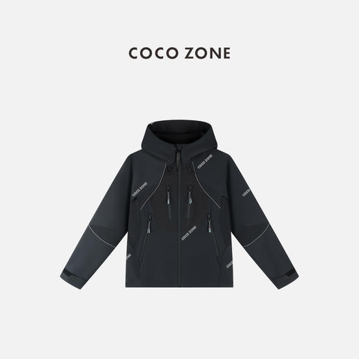 COCO ZONE 设计感拉链拼接女外套气质连帽上衣CC1C2062 商品图0