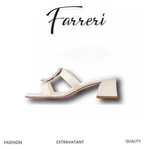 Rv 钻扣纯手工排列 粗跟凉鞋 商品图0