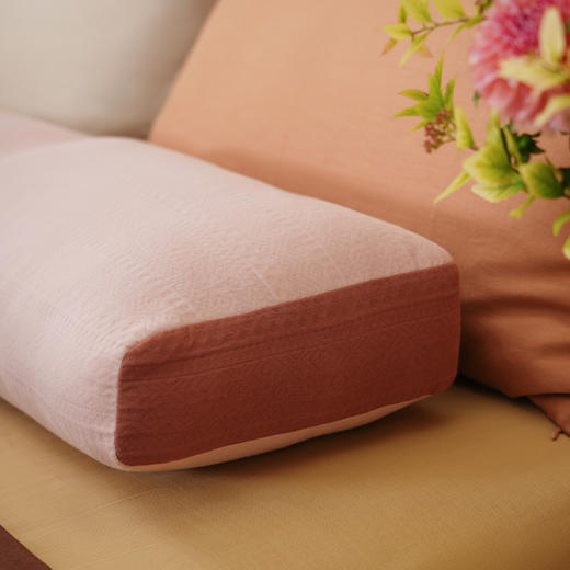 棕粉系列长条睡抱枕双人枕一体荞麦壳枕头纯棉睡觉家用不塌陷 商品图3