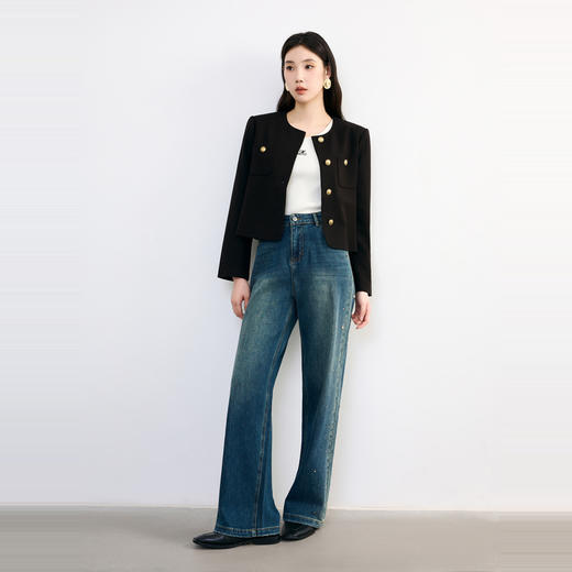 NEELLY纳俪2024秋商场同款法式高级感气质小香风短外套女新款正肩N24084C04634 商品图2