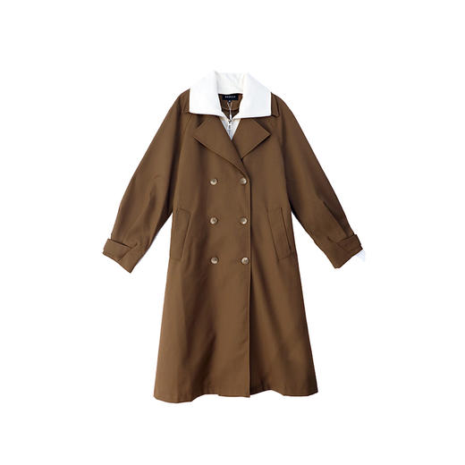 NEELLY纳俪2024秋商场同款气质通勤风衣女新款设计感西装领长外套N24084F04597 商品图3