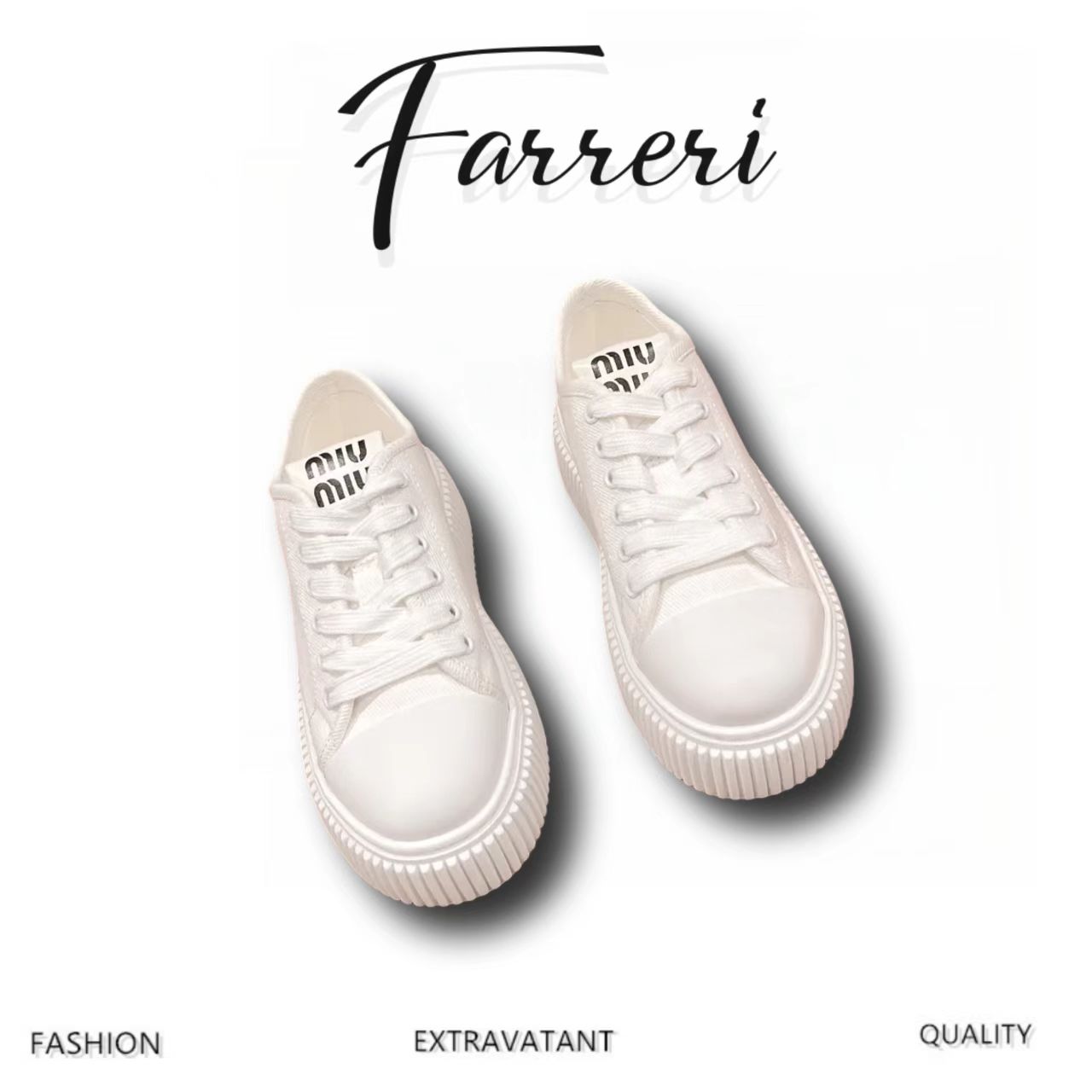 谬家 23新款复古时尚厚底饼干小白鞋