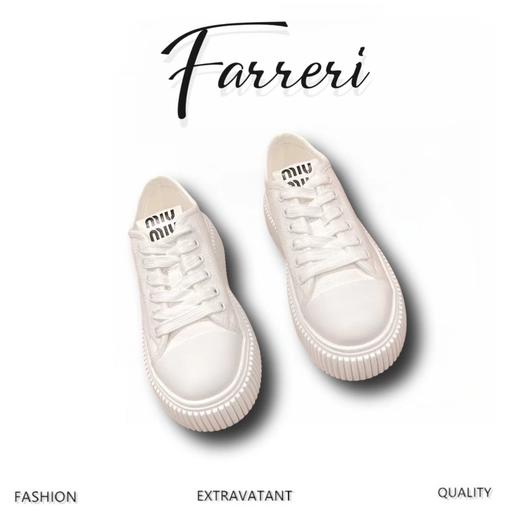 谬家 23新款复古时尚厚底饼干小白鞋 商品图0