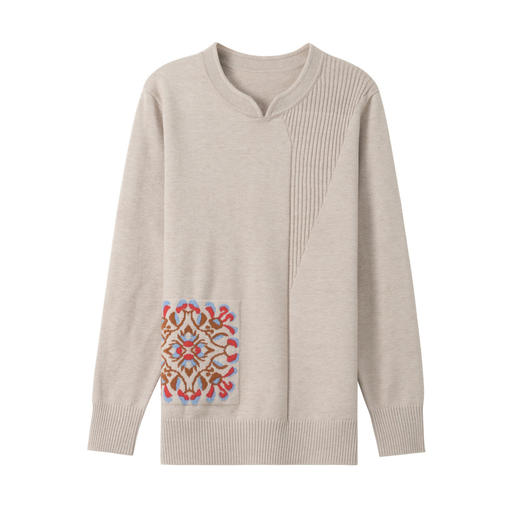 CC-MS-6910妇女秋装上衣2024耐穿气质洋气衣服妈妈长袖国风立领毛衣女装 商品图4