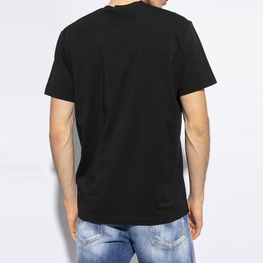 【二】DSQUARED2 男士枫叶徽标印花棉质平纹针织圆领短袖T恤 黑色 S74GD1358 D20014 900 商品图2