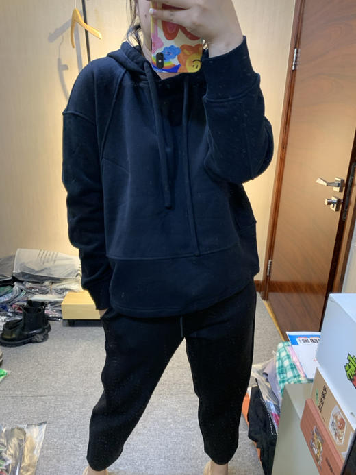 【加绒款】爆款水淼2024冬显瘦休闲运动百搭帽衫9468 商品图3