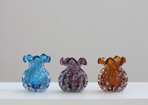 现代重工琥珀色气泡琉璃钱袋子花瓶摆件家居客厅水培样板间软装瓶 商品图4