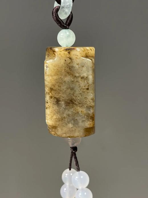 黑褐沁白玉素面琮形勒子，顺丰包邮 商品图14