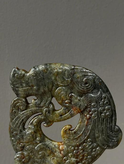 褐沁灰青玉鏤雕翼龙珮，顺丰包邮 商品图7