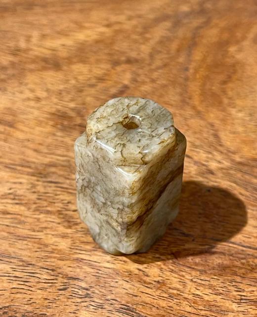 黑褐沁白玉素面琮形勒子，顺丰包邮 商品图12