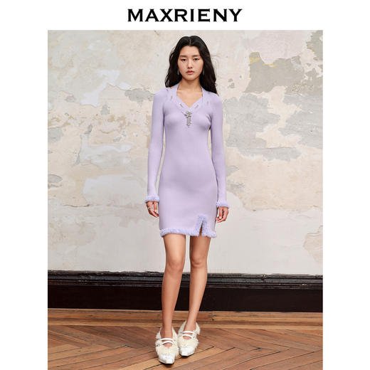 MAXRIENY*摩登轻奢感连衣裙解构交叠设计感裙子(货号:MC88DR529) 商品图1