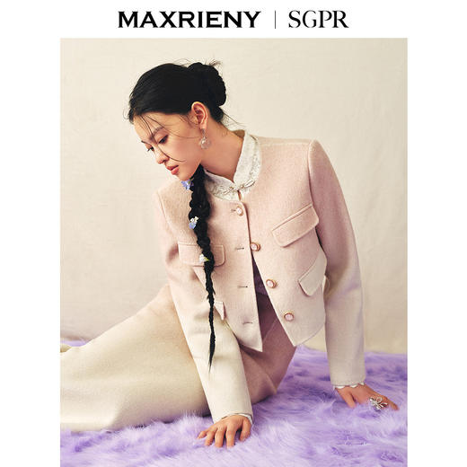 [东方新摩登]MAXRIENY浪漫落霞外套2024秋冬新款渐变色羊毛上衣女(货号:MS85JA531) 商品图3