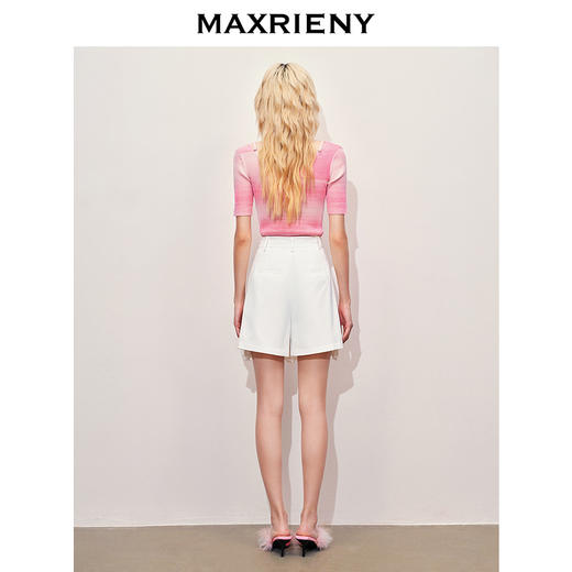 【静奢度假-商场同款】MAXRIENY浪漫复古感V领渐变色套头毛衫女(货号:MC85SW307) 商品图3