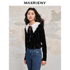 MAXRIENY轻奢摩登烫钻丝绒雪纺衫修身上衣(货号:MC88TP575) 商品缩略图2