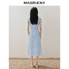 MAXRIENY优雅复古感蓝白格纹烫钻连衣裙甜美裙子(货号:MS85DR261) 商品缩略图3
