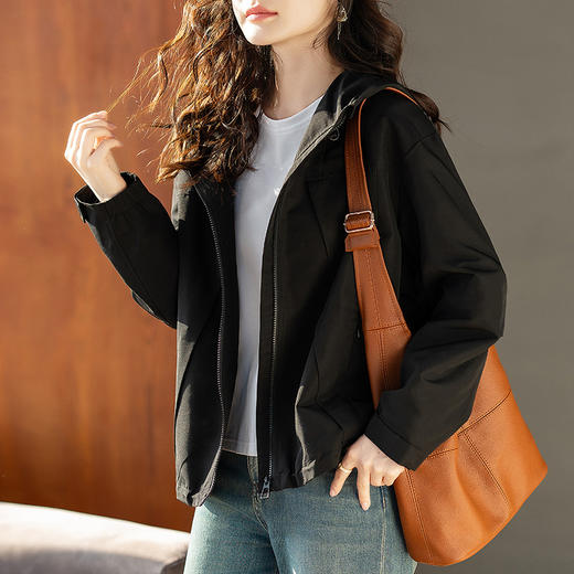 CC XFY2121春秋季连帽拉链风衣外套 商品图1