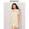 MAXRIENY浪漫度假风连衣裙网纱拼接设计2024夏款泡泡袖a摆裙子(货号:MS85DR296) 商品缩略图2