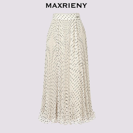 【贵雅日常-商场同款】MAXRIENY复古优雅感压褶高腰半身伞裙(货号:MC85SK514) 商品图4