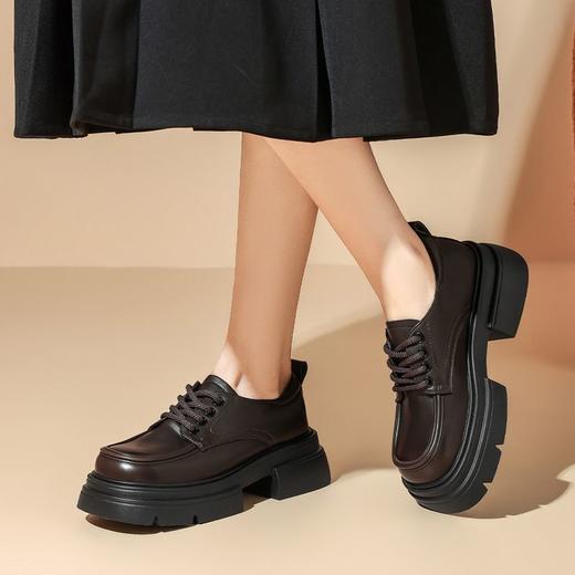 ZHR则则时尚百搭小皮鞋女鞋2024新款厚底乐福鞋英伦单鞋ins潮洋气 商品图7