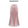 MAXRIENY浪漫优雅感樱花粉蕾丝拼接鱼尾缎面半裙(货号:MC88SK259) 商品缩略图4