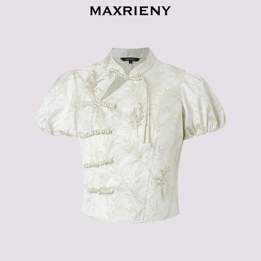 【贵雅新中式-商场同款】MAXRIENY清冷新中式收腰上衣雪纺衫(货号:MC85TP321) 商品图4