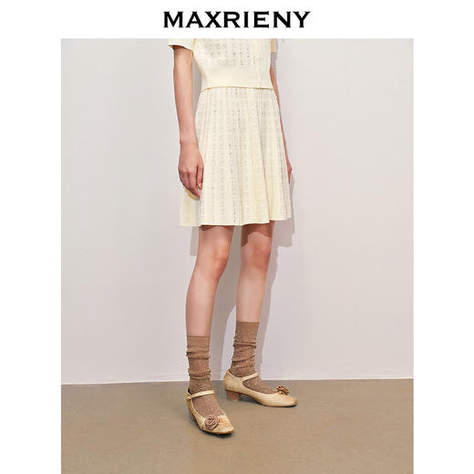 【浪漫度假-商场同款】MAXRIENY*华丽感半裙条纹亮片钉珠短裙(货号:MC85SK323) 商品图2