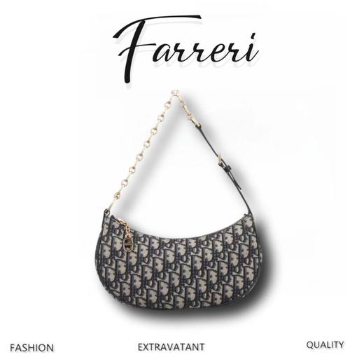 D家 夏季新品Lounge 月亮包系列，独特的半圆包形，经典的oblique 老花面料D家 商品图0