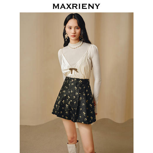 MAXRIENY复古米珠蝴蝶结毛衫丝绒背心两件套(货号:MC88SW793) 商品图2