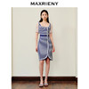 MAXRIENY海军风条纹连衣裙新款修身泡泡袖针织裙子(货号:MS88DR259) 商品缩略图3