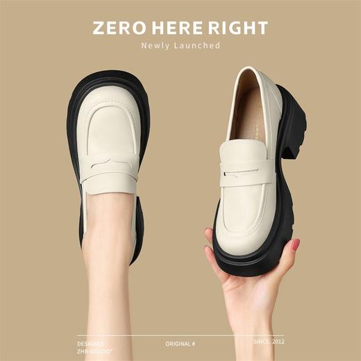 ZHR则则厚底百搭乐福鞋2024新款气质英伦单鞋松糕底小皮鞋jk女鞋 商品图6