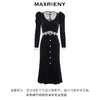 MAXRIENY丝绒连衣裙法式蕾丝裙泡泡袖赫本风长裙(货号:MS87DR514) 商品缩略图4