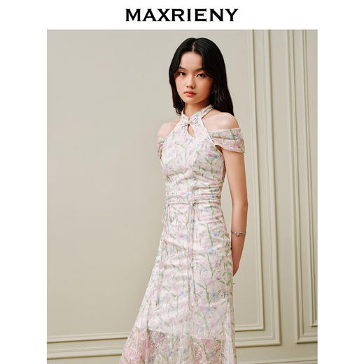 MAXRIENY仙美国风新中式印花连衣裙立领*裙子(货号:MC88DR380) 商品图2