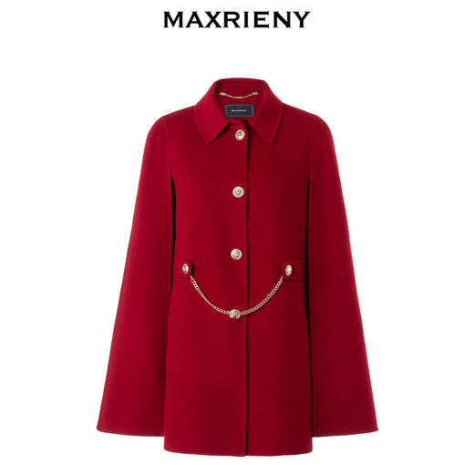 MAXRIENY*极简廓形毛呢外套23冬款a字羊毛斗篷女(货号:MC88CT795) 商品图4