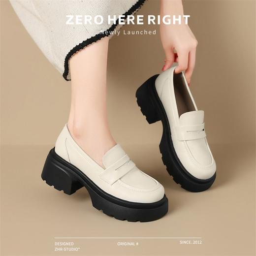 ZHR则则厚底百搭乐福鞋2024新款气质英伦单鞋松糕底小皮鞋jk女鞋 商品图8