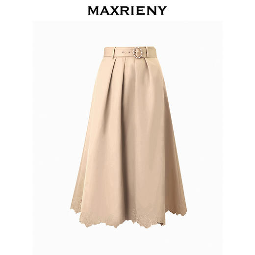 【商场同款】MAXRIENY春日温柔风卡其色a字半身裙气质高级感(货号:MS85SK006) 商品图4