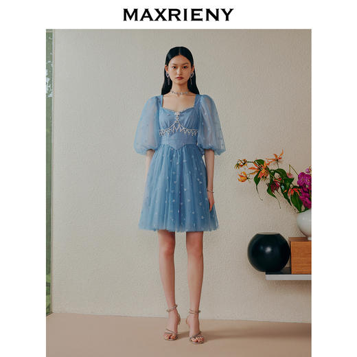 【商场同款】MAXRIENY*航行系列船锚连衣裙*裙A摆蓬蓬裙(货号:MC88DR347) 商品图3