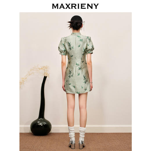MAXRIENY国风新中式连衣裙薄荷曼波风穿搭(货号:MC88DR546) 商品图3