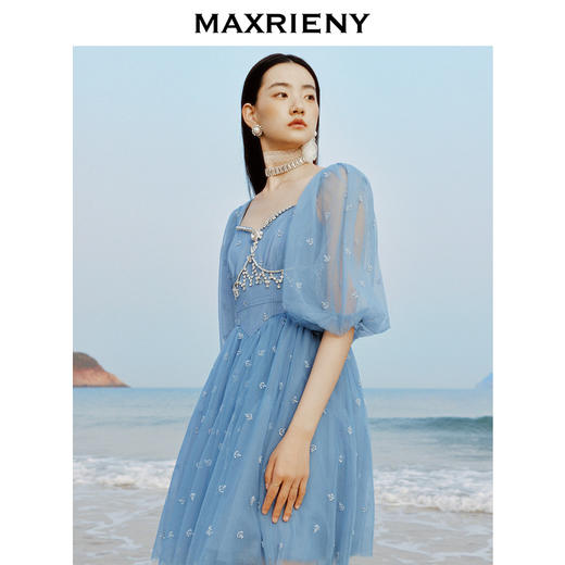 【商场同款】MAXRIENY*航行系列船锚连衣裙*裙A摆蓬蓬裙(货号:MC88DR347) 商品图2
