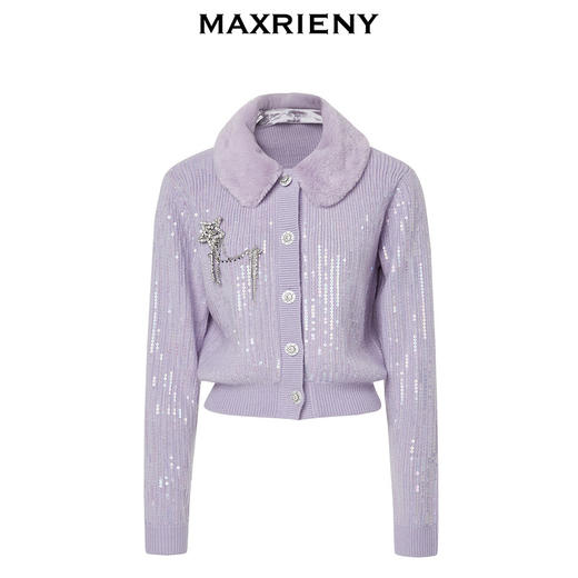 MAXRIENY*浪漫复古感毛织外套冬款修身上衣女(货号:MC88JA516) 商品图4