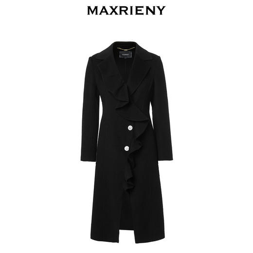 MAXRIENY星钻大衣荷叶边翻领双面呢羊毛外套(货号:MC88CT510) 商品图4