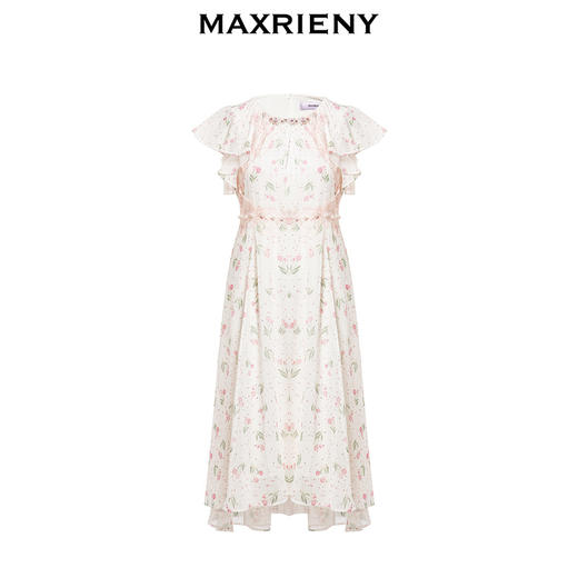 MAXRIENY欧式园艺风连衣裙温柔碎花雪纺裙浪漫长裙(货号:MS88DR541) 商品图4