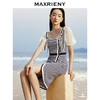 MAXRIENY海军风条纹连衣裙新款修身泡泡袖针织裙子(货号:MS88DR259) 商品缩略图2