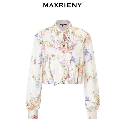 【商场同款-宫廷飞鸽】MAXRIENY复古浪漫系带云朵上衣衬衫2024春(货号:MC85TP028) 商品图4