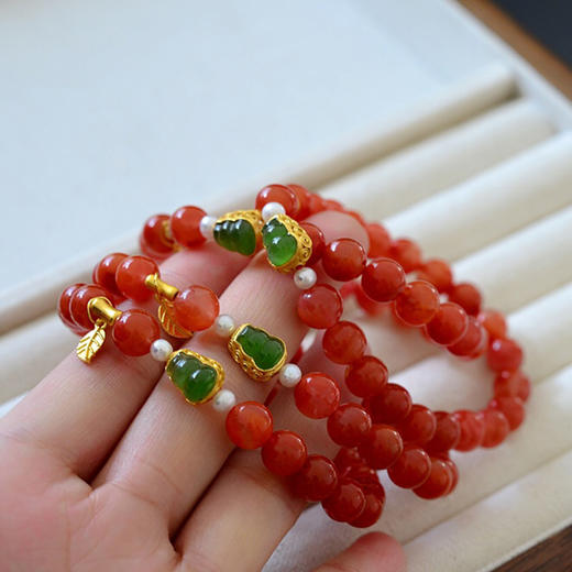 【宫里手串】天然南红福禄转运手串 JD 商品图5