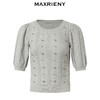 MAXRIENY格纹肌理感套头针织截短毛衫上衣(货号:MC88SW554) 商品缩略图4