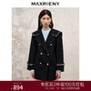 MAXRIENY军旅风黑色复古大翻领大衣双面呢羊毛外套(货号:MS88CT521) 商品缩略图0