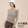 【限时秒】YOGACODE【火树银花系列】2024 欧美斜领瑜伽长袖T恤女网纱拼接带胸垫运动上衣DWTS124017 商品缩略图0