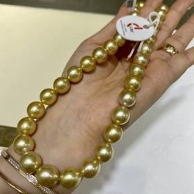 11.2-12.8mm色南洋金珠项链