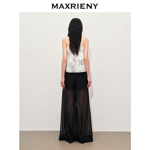 【商场同款】MAXRIENY透视感雪纺阔腿裤装2024夏季新款休闲裤女(货号:MC85PA272) 商品图3